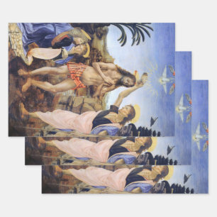 Baptism of Christ by Verrocchio, Leonardo da Vinci Wrapping Paper Sheets