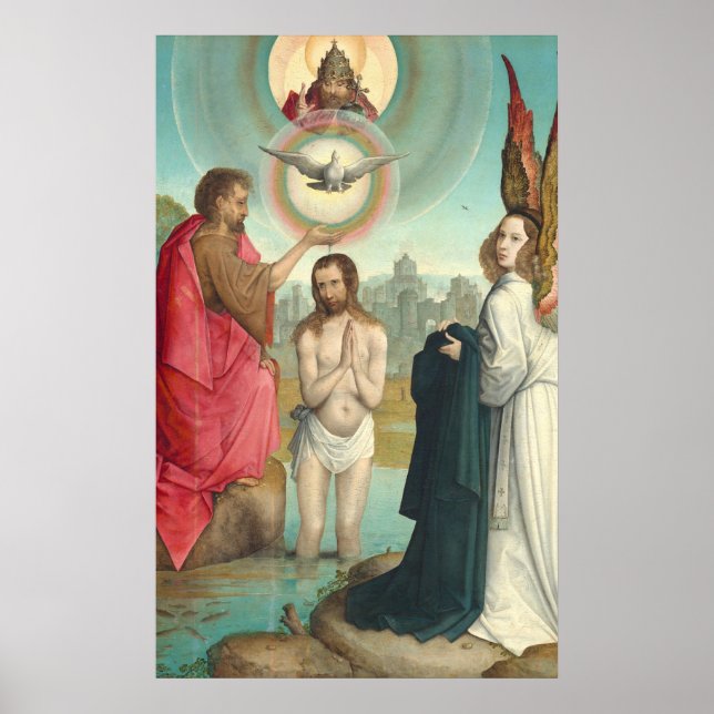 Baptism of Christ, Juan de Flandes Fine Art Poster (Front)