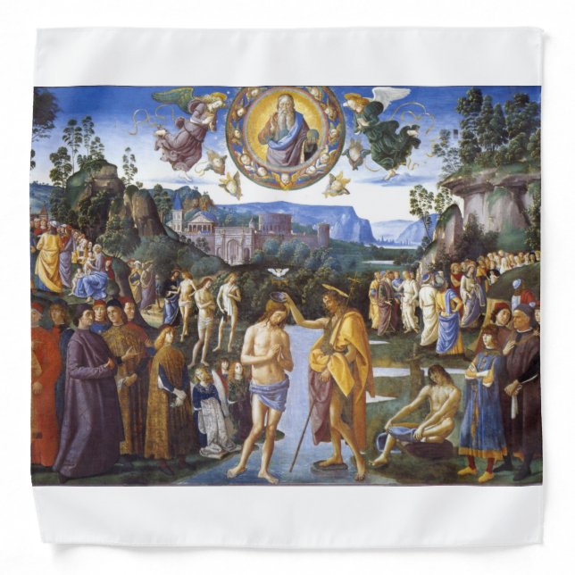Baptism Of Christ Sistine Chapel - Pietro Perugino Bandana (Front)