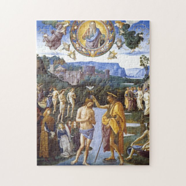 Baptism Of Christ Sistine Chapel - Pietro Perugino Jigsaw Puzzle (Vertical)