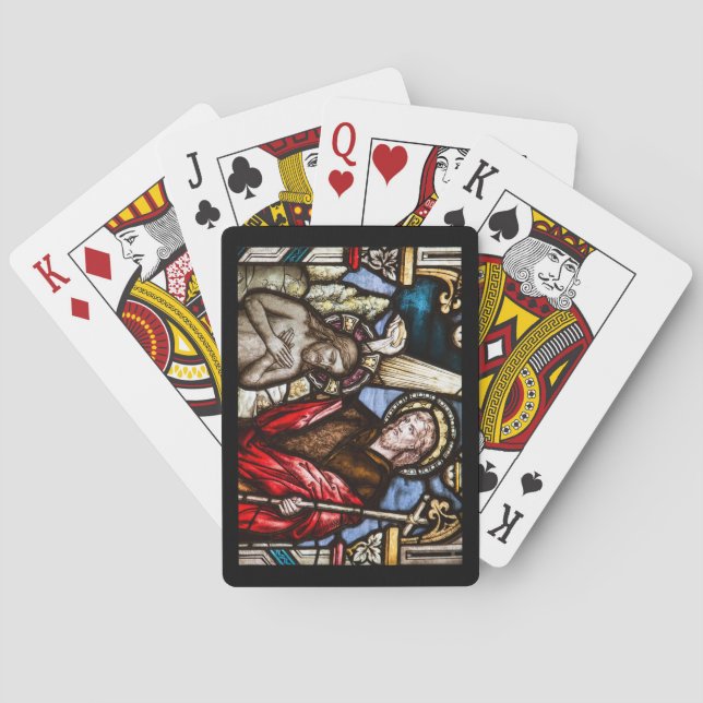 Baptism of Christ Stained Glass Window Poker Cards (Back)