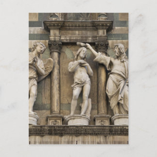 Baptism of christ - statue from Florence Postcard
