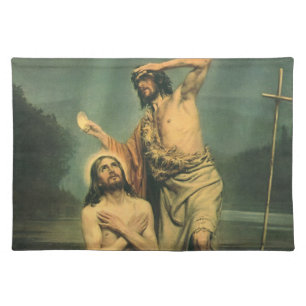 Baptism of Jesus Christ by John the Baptist Cloth Placemat