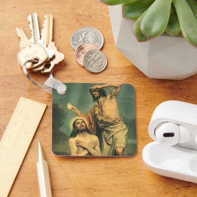 Baptism of Jesus Christ by John the Baptist Keychain (Desk)