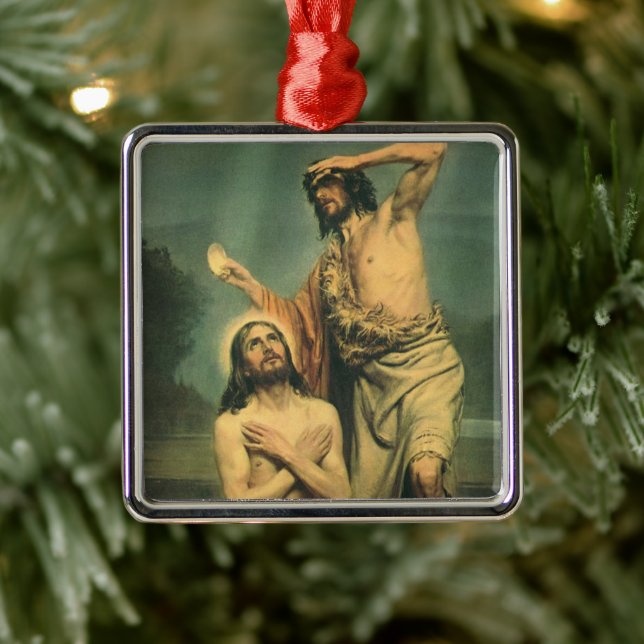 Baptism of Jesus Christ by John the Baptist Metal Ornament (Tree)