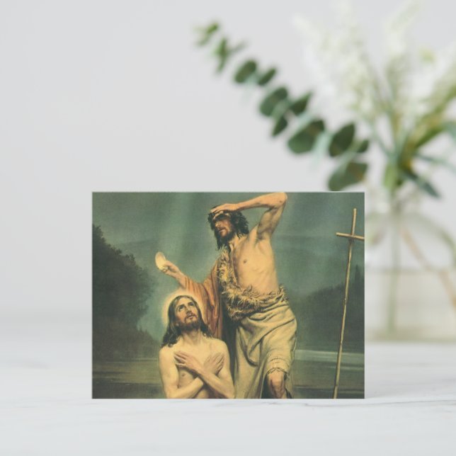 Baptism of Jesus Christ by John the Baptist Postcard (Standing Front)