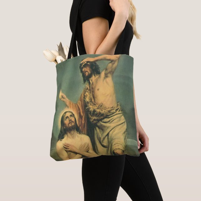 Baptism of Jesus Christ by John the Baptist Tote Bag (Close Up)