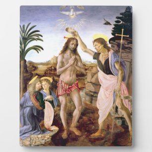 Baptism Of Jesus Christ By Leonardo Da Vinci Plaque