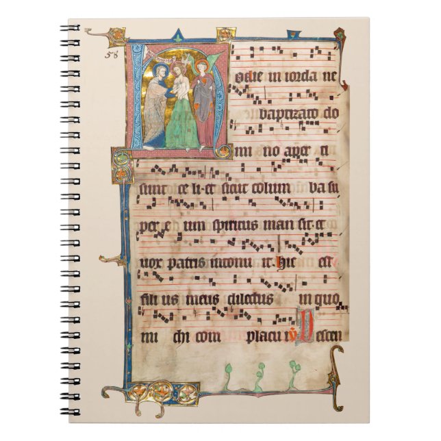 Baptism of Jesus Christ Medieval Chant Manuscript Notebook (Front)