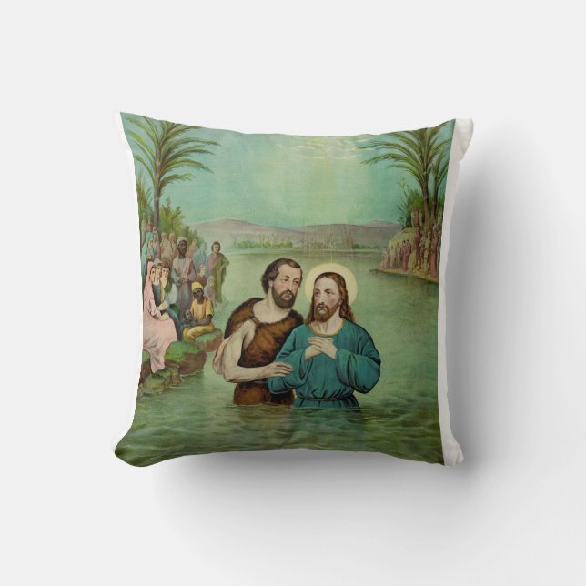 Baptism of Jesus Christ Throw Pillow (Front)