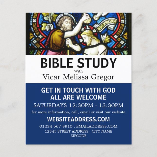 Baptism of Jesus, Christian Bible Class Advert Flyer (Front)
