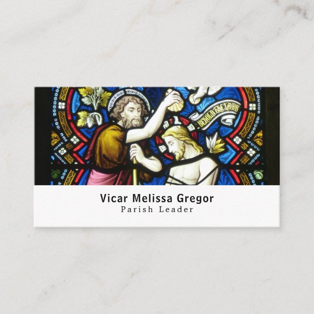 Baptism of Jesus, Christianity, Religious Business Card (Front)