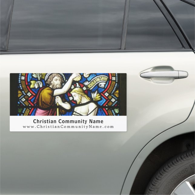 Baptism of Jesus, Christianity, Religious Car Magnet (In Situ)