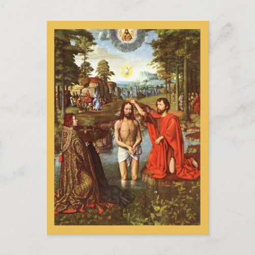 Baptism of Jesus painted by Masters Postcard