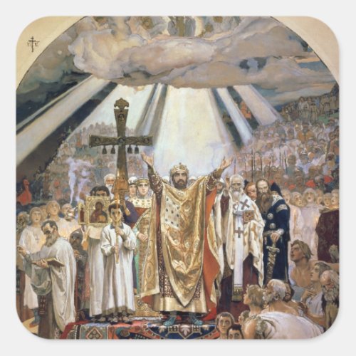 Baptism of Rus 1885_96 Square Sticker