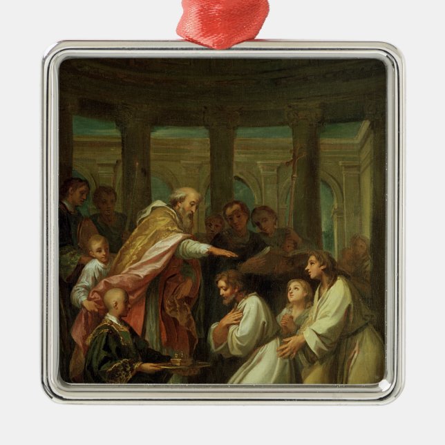 Baptism of St. Augustine Metal Ornament (Front)