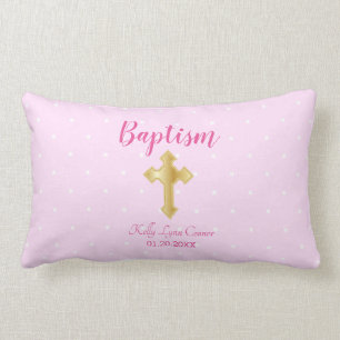 Baptism on Pink Lumbar Pillow