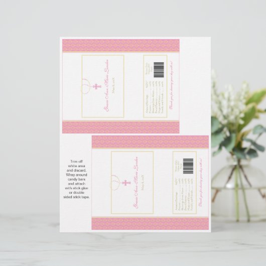 Baptism or 1st Communion  |  Candy Wrappers (Standing Front)