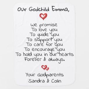 Baptism or Christening Gift to Godchild, Custom  Baby Blanket