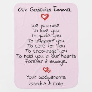 Baptism or Christening Gift to Godchild, Custom Baby Blanket