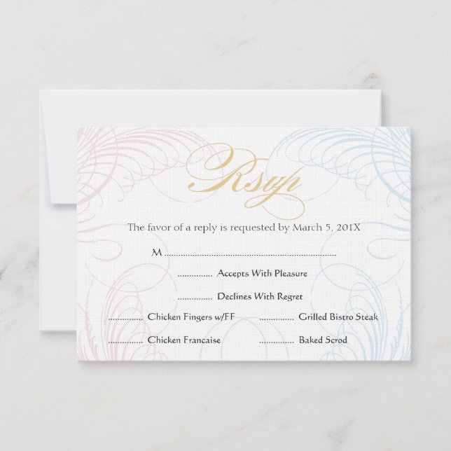 Baptism or First Communion RSVP  |  Blue and Pink (Front)
