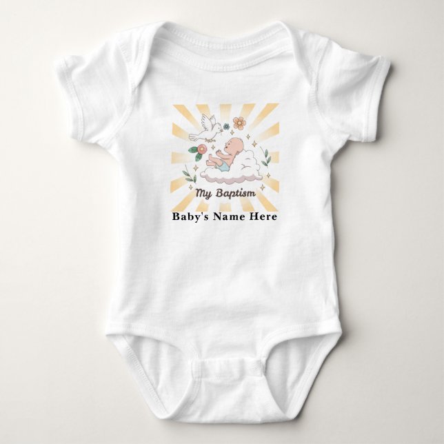 Baptism Personalizable  Baby Bodysuit (Front)