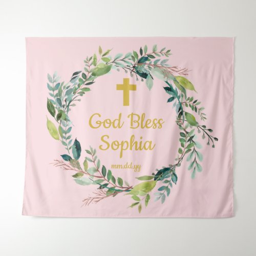 Baptism Photo Booth Backdrop Blush Pink Girl Prop