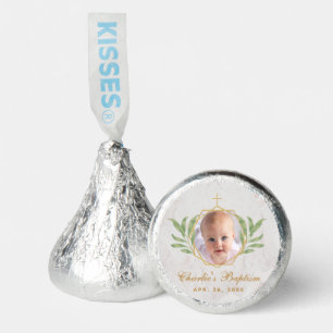 Baptism Photo Botanical Geometric Greenery Gold   Hershey®'s Kisses®