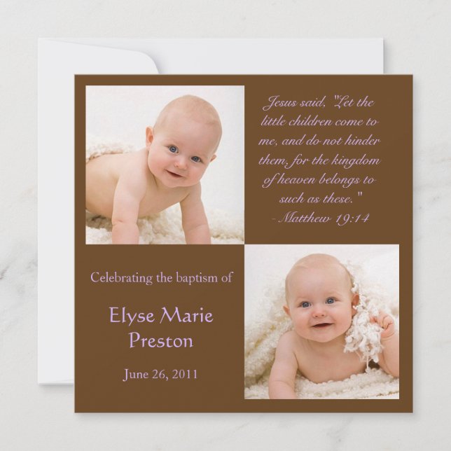 Baptism Photo Invite with Bible Verse (Front)