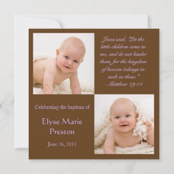 Baptism Photo Invite With Bible Verse by TreasureTheMoments at Zazzle