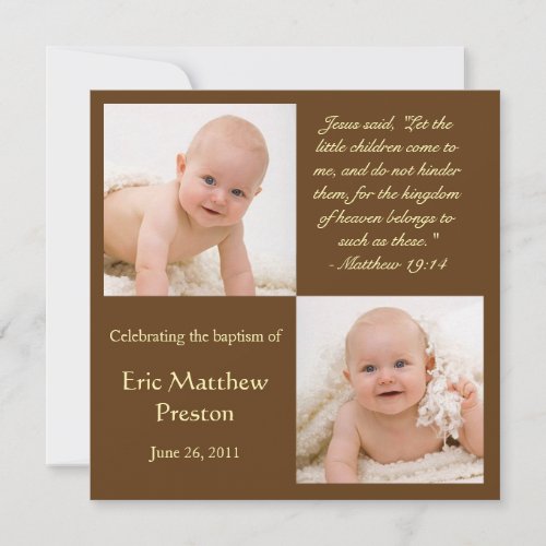 Baptism Photo Invite with Bible Verse