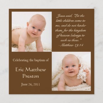 Baptism Photo Invite With Bible Verse by TreasureTheMoments at Zazzle