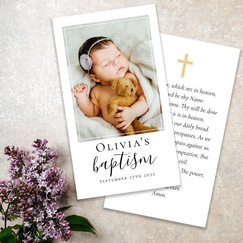 Baptism Photo Keepsake Prayer Card