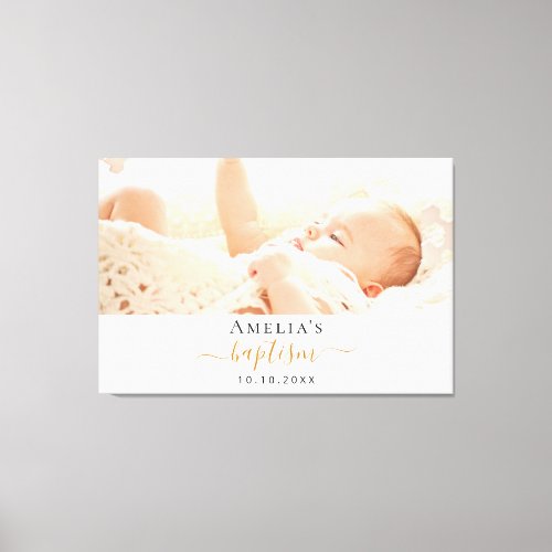 Baptism photo modern boy girl  canvas print