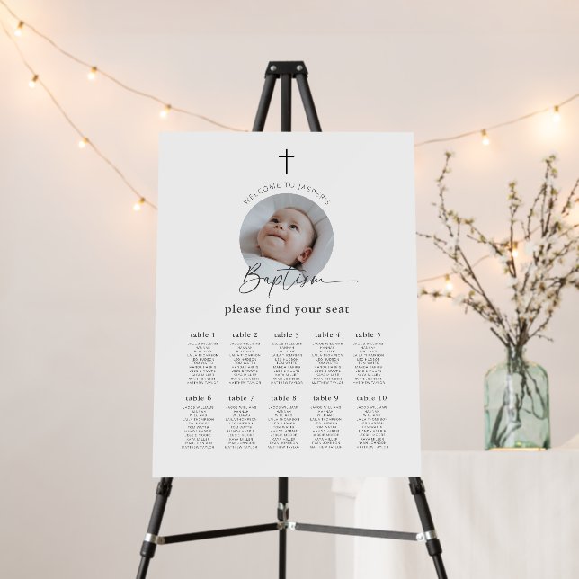 Baptism Photo Seating Chart Foam Board (In Situ (Stand))