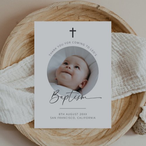 Baptism Photo Thank You Card