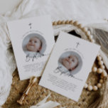 Baptism Photo Thank You Card<br><div class="desc">Thank your guests for coming to your little one's Baptism with this modern minimalist favour tag,  featuring your own photo.</div>