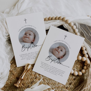Baptism Photo Thank You Card