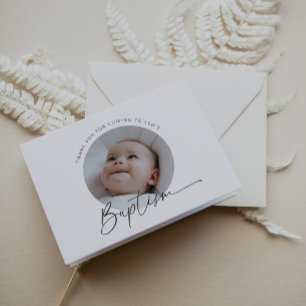 Baptism Photo Thank You Card