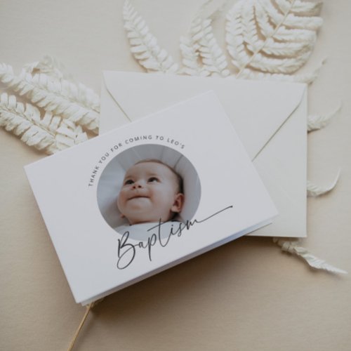 Baptism Photo Thank You Card