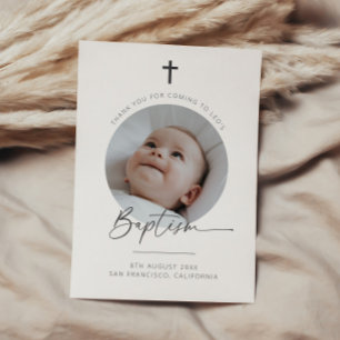 Baptism Photo Thank You Card
