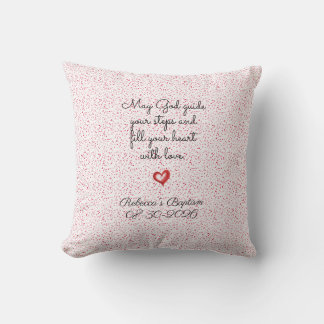 Baptism Pillow Gift w Name & Date, Throw Pillow