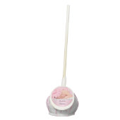 Baptism Pink Cross Girl Photo christening Cake Pops (Front)