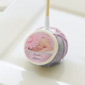 Baptism Pink Cross Girl Photo christening Cake Pops (Front Insitu)