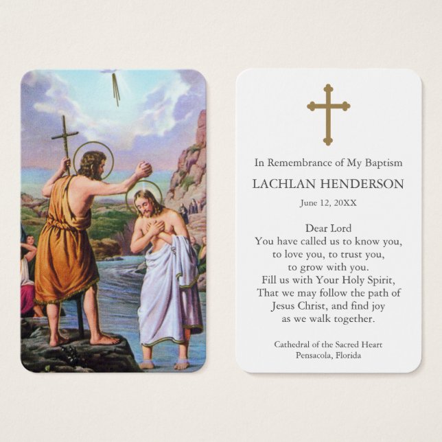 Baptism Prayer | Baptism at the Jordan (Front & Back)