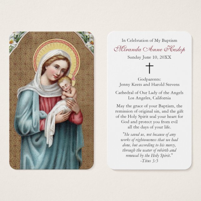 Baptism Prayer | Holy Virgin (Front & Back)