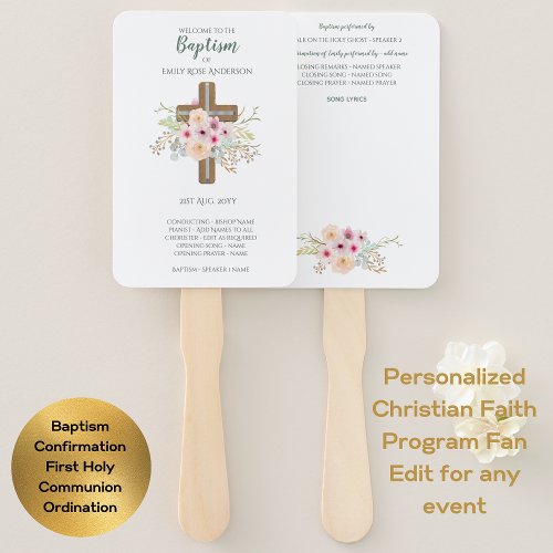 Baptism Program Fan _ with template fields