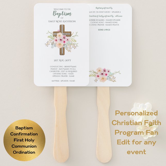 Baptism Program Fan - with template fields (Creator Uploaded)