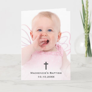 Baptism Religious Christening Communion Christian Letterpress Thank You Card