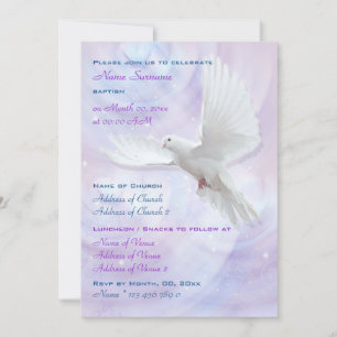 Baptism religious communion confirmation dove invitation